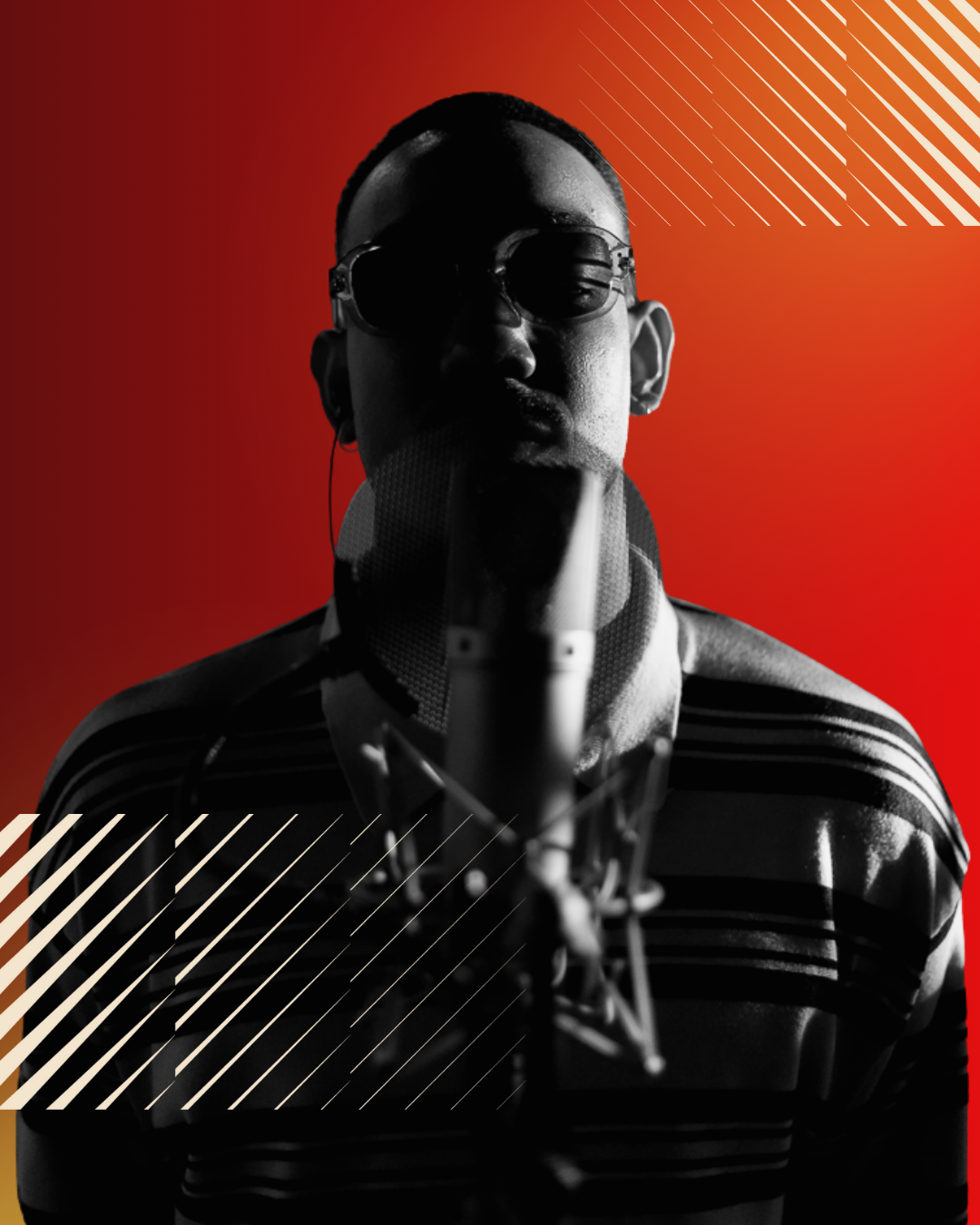 Artiste caribéen en session live acoustique en studio